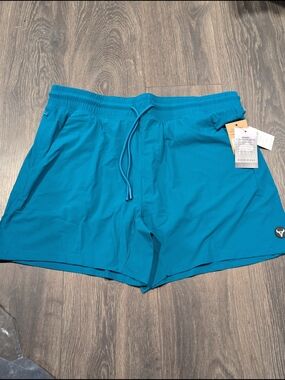 Bison Ridge Mens Deep Lagoon XL 5" Inseam Shorts Mesh Lining Zip Pocket Elastic